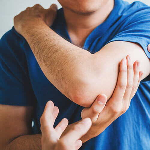 Person stretching their shoulder