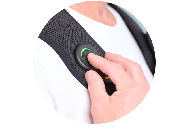 Close-up view of the Activ8 controller on the Activ8 Neck device.